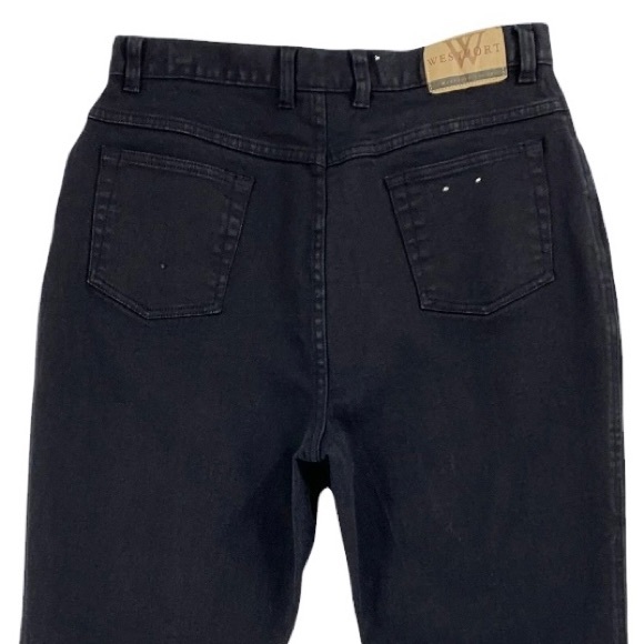 Retro Black High Rise Mom Jeans Stretch Tapered Leg by West Port Denim - Picture 8 of 16